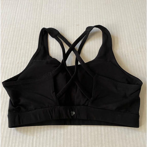 NWOT Pact Organic Scoop Neck Open Lattice Back Black Bralette Size M - Picture 2 of 10